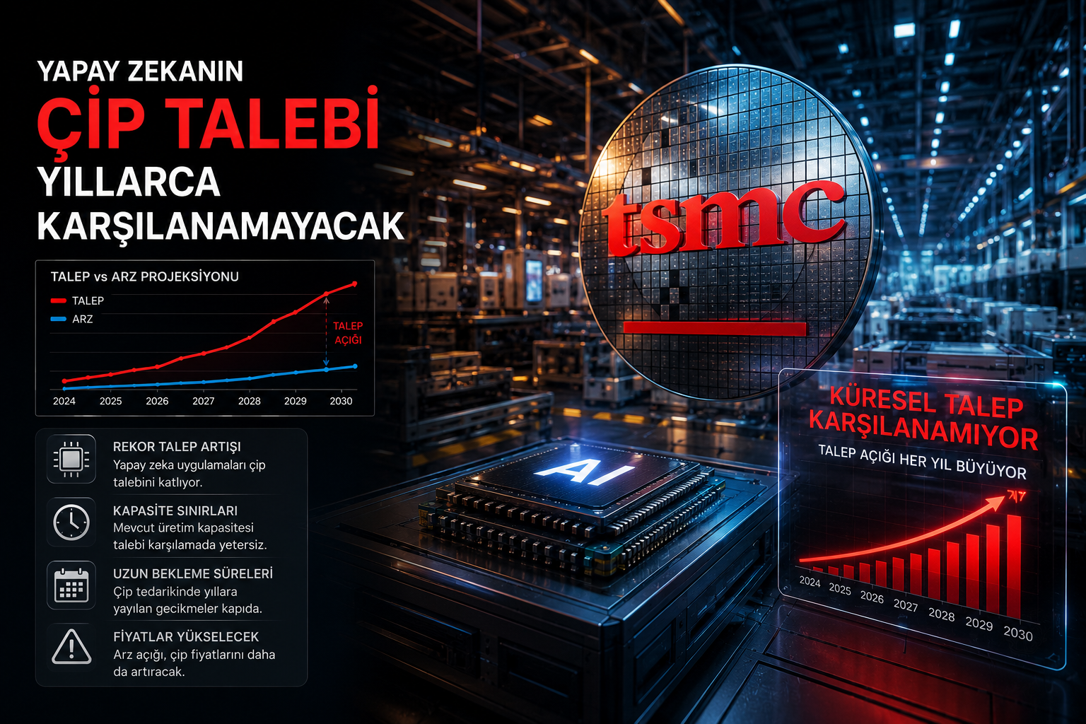 TSMC: Yapay Zeka Çip Talebinin Karşılanması Uzun Sürecek