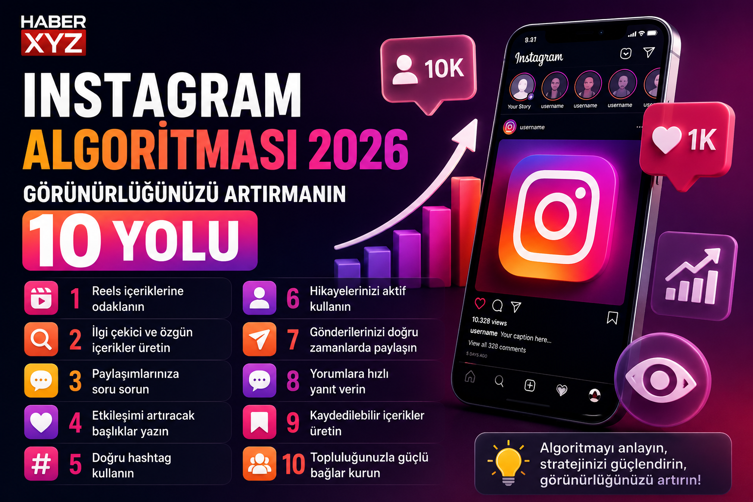 Instagram Algoritması 2026: Görünürlüğünüzü Artırmanın 10 Yolu