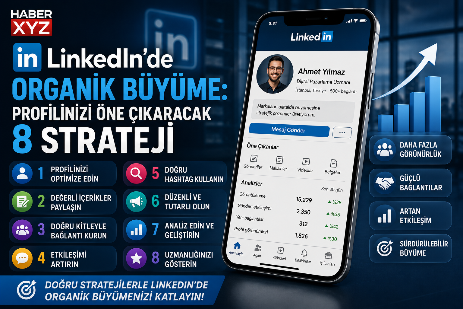 LinkedIn'de Organik Büyüme: Profilinizi Öne Çıkaracak 8 Strateji
